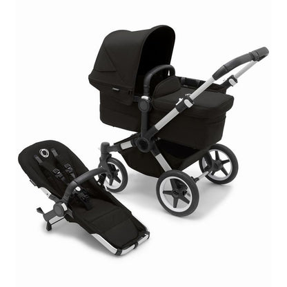 Bugaboo - Donkey 5 Mono Complete Single-to-Double Stroller, Aluminum/Midnight Black
